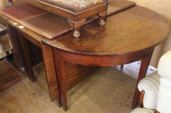 George III mahogany D-end three-section dining table